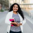 Portrait of a charming Indian girl in the city.